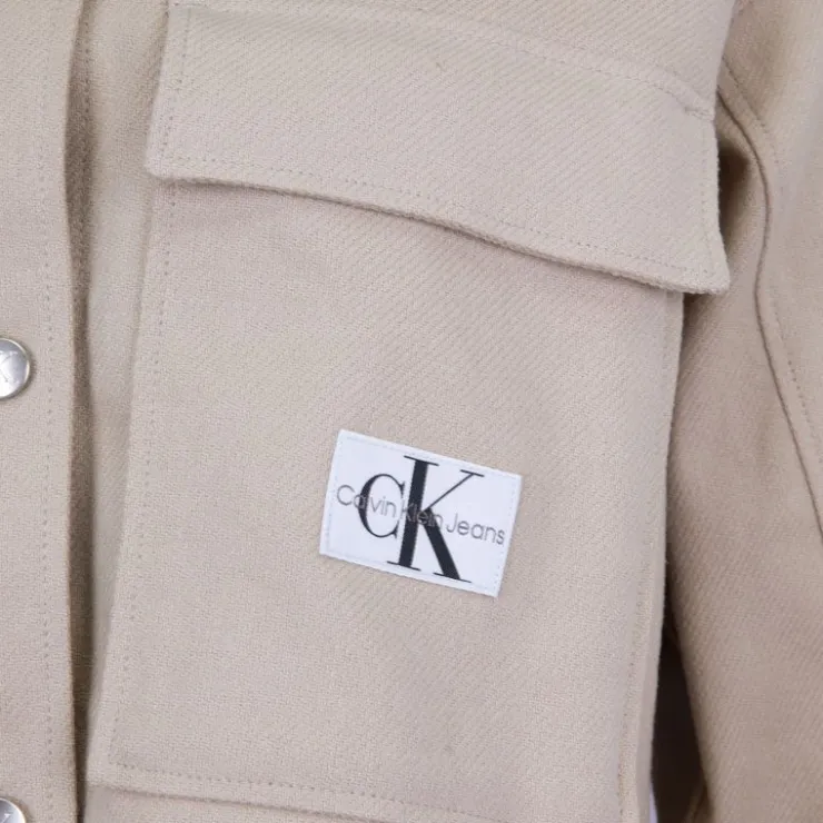 CALVIN KLEIN Chemise denim crop Femme BEIGE Outlet