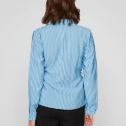 VILA Chemise dogma à rayures à nouer Femme BLEU CLAIR New