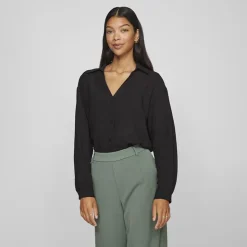 VILA Chemise Domira col v black beauty Femme NOIR