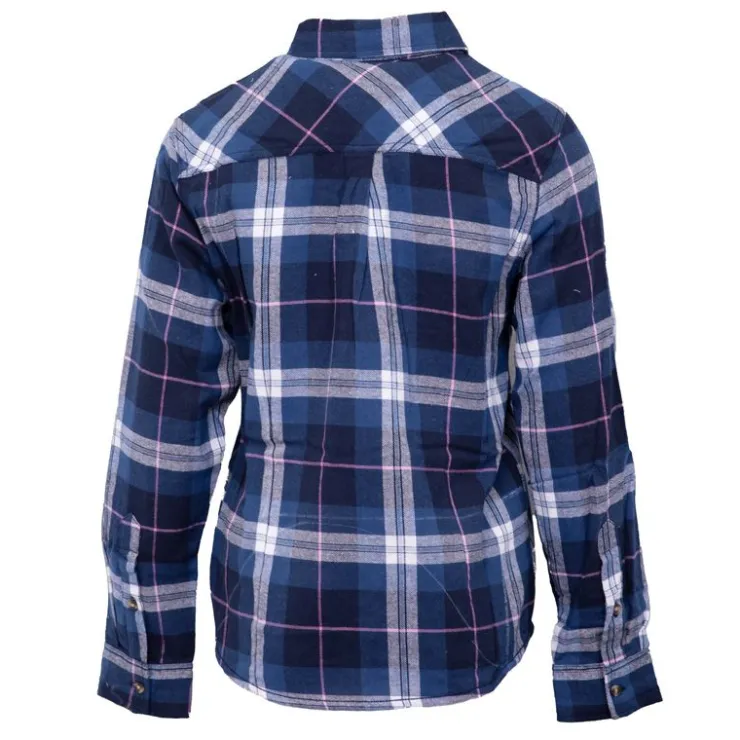 AMERICAN PEOPLE Chemise en coton bucheron Austin bleue Femme BLEU FONCE Discount