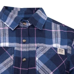 AMERICAN PEOPLE Chemise en coton bucheron Austin bleue Femme BLEU FONCE Discount