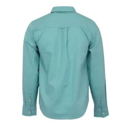 DEELUXE 74 Chemise en lin coton couleur unie Homme TURQUOISE