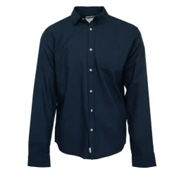 DEELUXE 74 Chemise en lin coton couleur unie Homme BLEU FONCE Sale