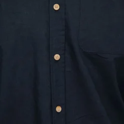 DEELUXE 74 Chemise en lin coton couleur unie Homme BLEU FONCE Sale