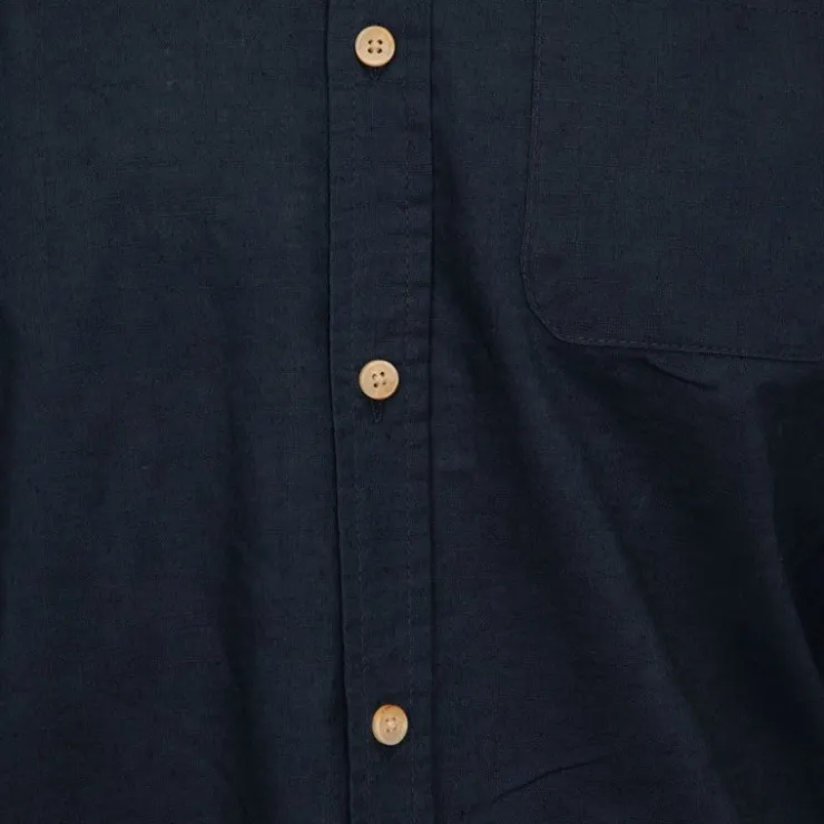 DEELUXE 74 Chemise en lin coton couleur unie Homme BLEU FONCE Sale