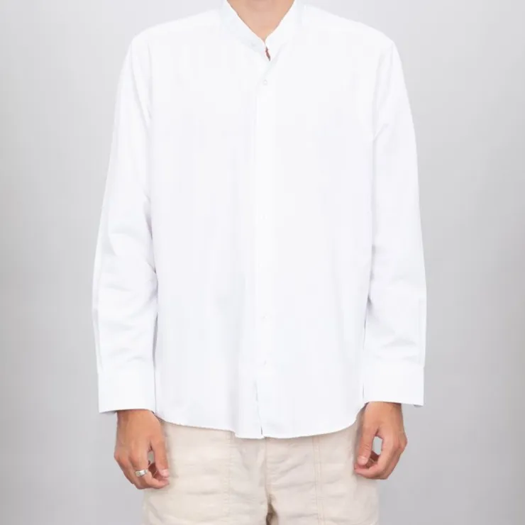 BILL TORNADE Chemise estivale coton col mao Homme BLANC