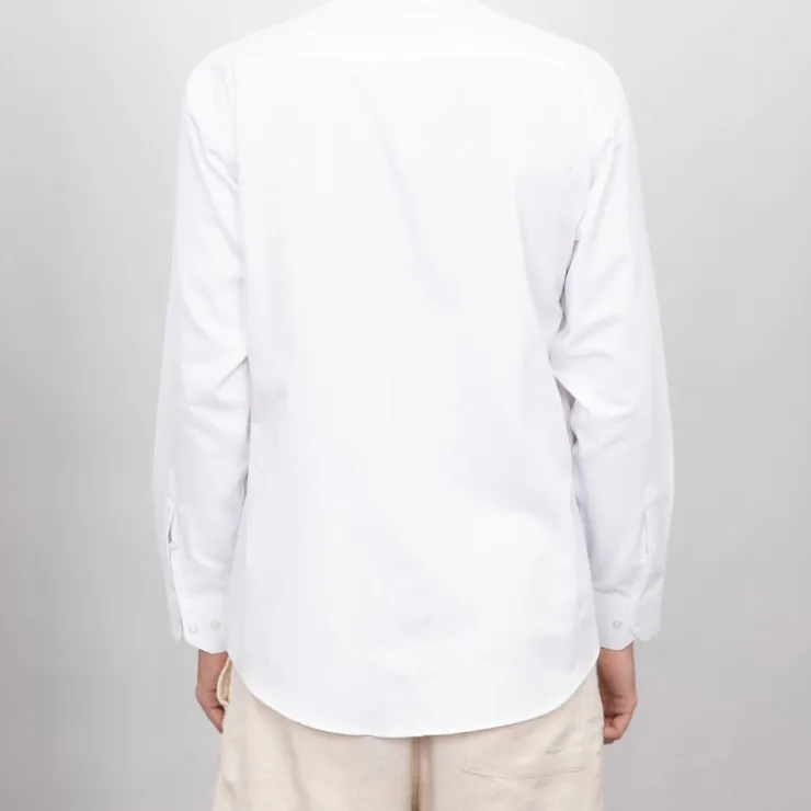 BILL TORNADE Chemise estivale coton col mao Homme BLANC