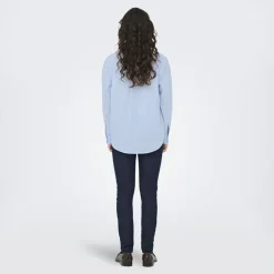 JDY Chemise fluide Kimie regular coton Femme BLEU CLAIR Clearance