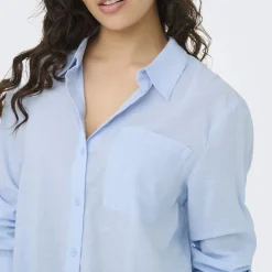 JDY Chemise fluide Kimie regular coton Femme BLEU CLAIR Clearance