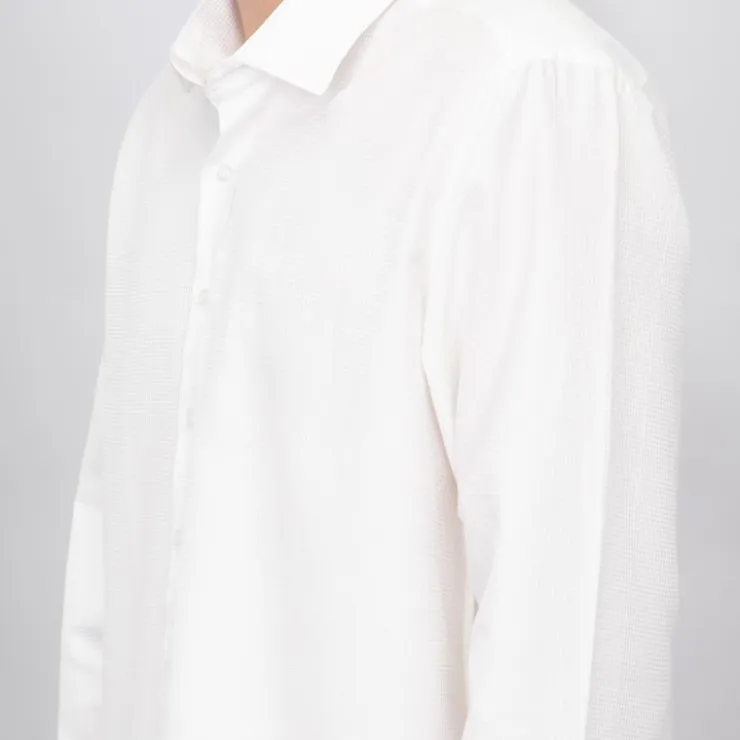 BILL TORNADE Chemise habillée cassé coton Homme BLANC Online