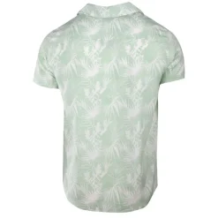 BLAGGIO Chemise manches courtes imprimée tropical en viscose Homme VERT CLAIR Outlet