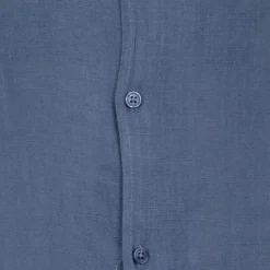 PANAME BROTHERS Chemise manches courtes lin mélangé Homme BLEU INDIGO