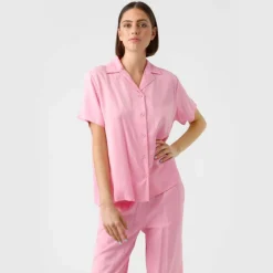 VERO MODA Chemise manches courtes ,décontracté uni Femme ROSE Clearance