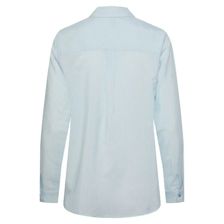 PIECES Chemise manches longues à rayures Femme BLEU CLAIR