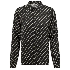 ONLY Chemise manches longues à rayures irisées beige Femme NOIR New