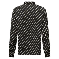 ONLY Chemise manches longues à rayures irisées beige Femme NOIR New