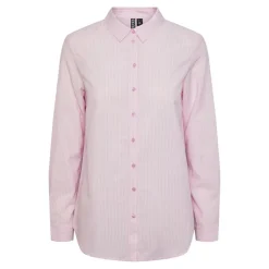 PIECES Chemise manches longues à rayures Femme ROSE CLAIR Best