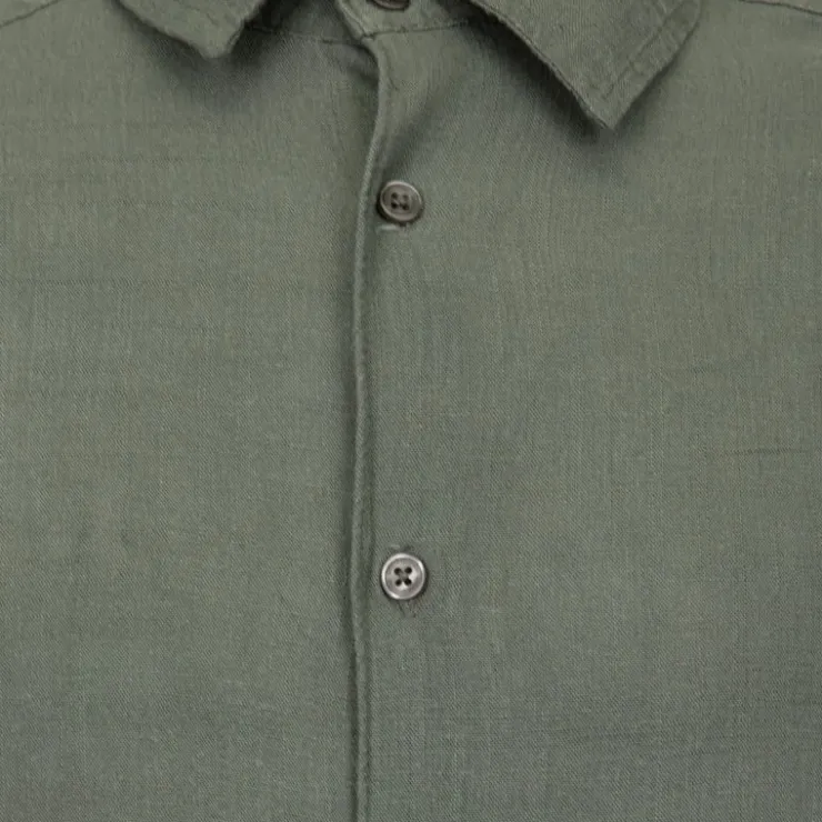 PANAME BROTHERS Chemise manches longues lin mélangé Homme KAKI Best