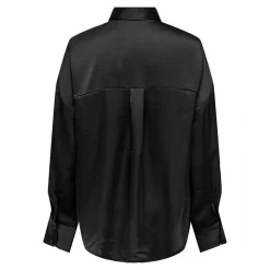 ONLY Chemise Marta effet satiné à manches longues Femme NOIR Clearance