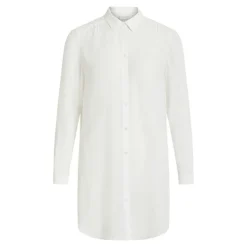VILA Chemise mi longue Lucy snow white Femme BLANC New