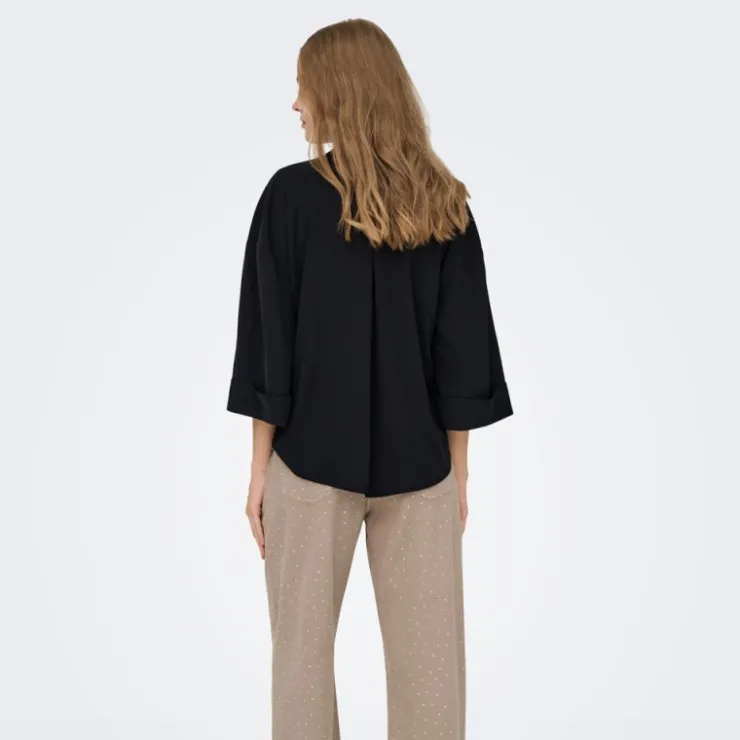 JDY Chemise nana manches 3/4 regular fit Femme NOIR New