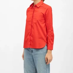 LA PETITE ETOILE Chemise carli coton manches longues Femme ROUGE Online
