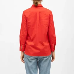 LA PETITE ETOILE Chemise carli coton manches longues Femme ROUGE Online