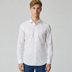 UMBERTO Chemise unie black umb001 reg Homme BLANC Discount