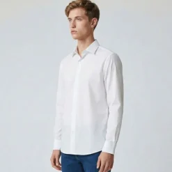 UMBERTO Chemise unie black umb001 reg Homme BLANC Discount