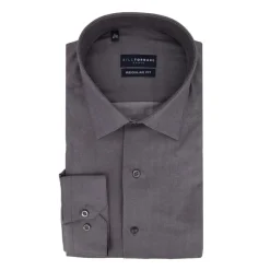 BILL TORNADE Chemise unie col 15 regular fit Homme GRIS FONCE New