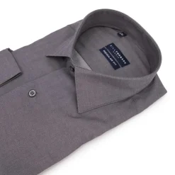 BILL TORNADE Chemise unie col 15 regular fit Homme GRIS FONCE New