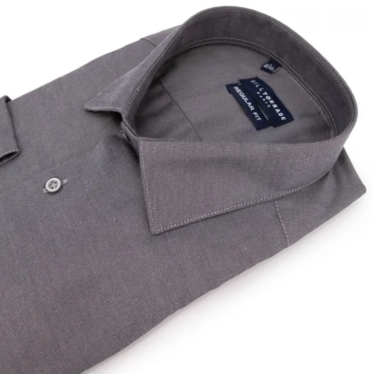 BILL TORNADE Chemise unie col 37 regular fit Homme GRIS FONCE Discount