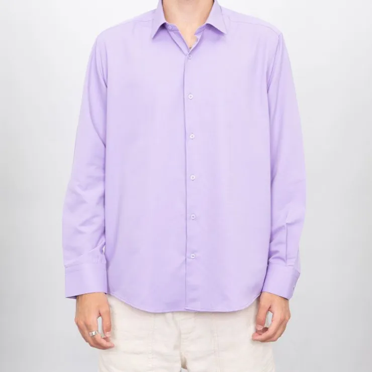 BILL TORNADE Chemise unie coton classique Homme VIOLET Best