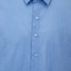 BILL TORNADE Chemise unie regular fit coton aspect lin Homme BLEU CIEL Online