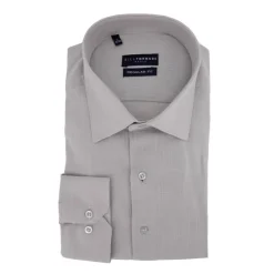 BILL TORNADE Chemise unie regular fit coton aspect lin Homme GRIS CLAIR