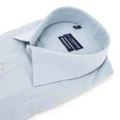 BILL TORNADE Chemise unie regular fit coton aspect lin Homme BLEU Outlet