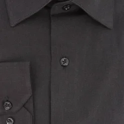 BILL TORNADE Chemise unie regular fit coton aspect lin Homme NOIR Clearance