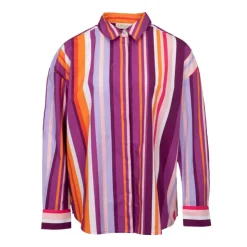 LA PETITE ETOILE Chemisier à rayures Colari oversize Femme VIOLET CLAIR Clearance