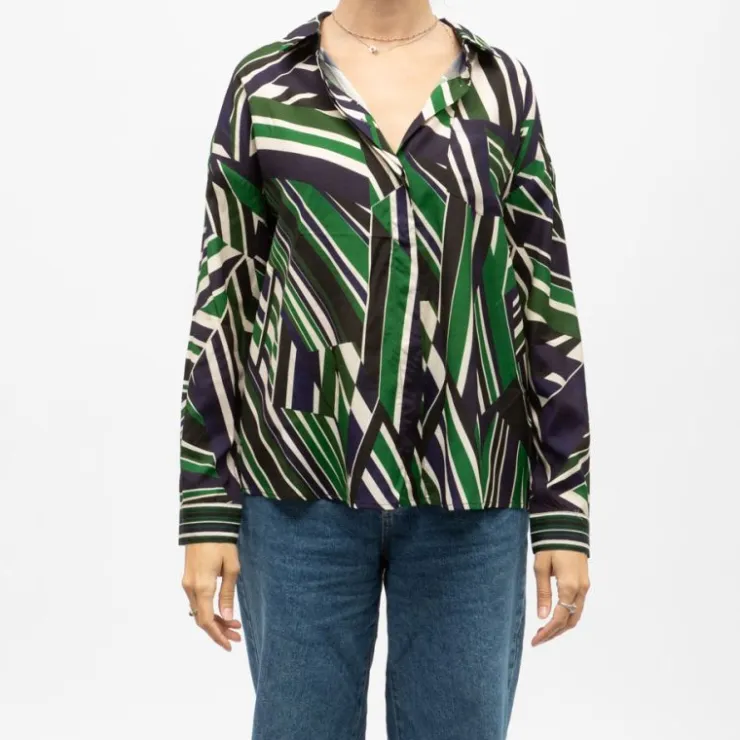 LA PETITE ETOILE Chemisier imprimé graphique chanice Femme VERT