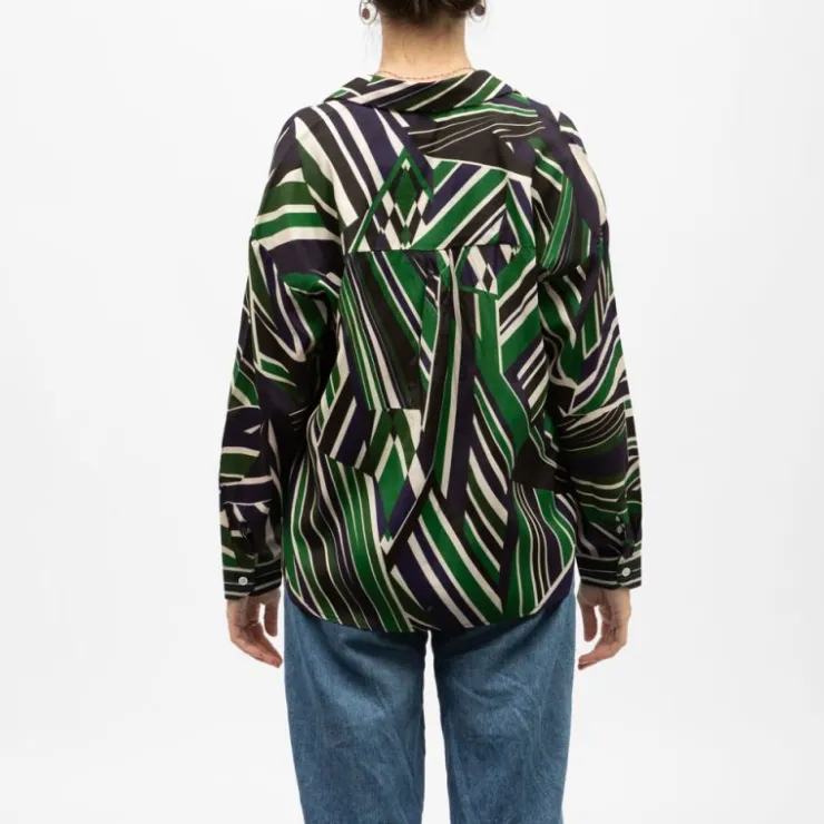 LA PETITE ETOILE Chemisier imprimé graphique chanice Femme VERT