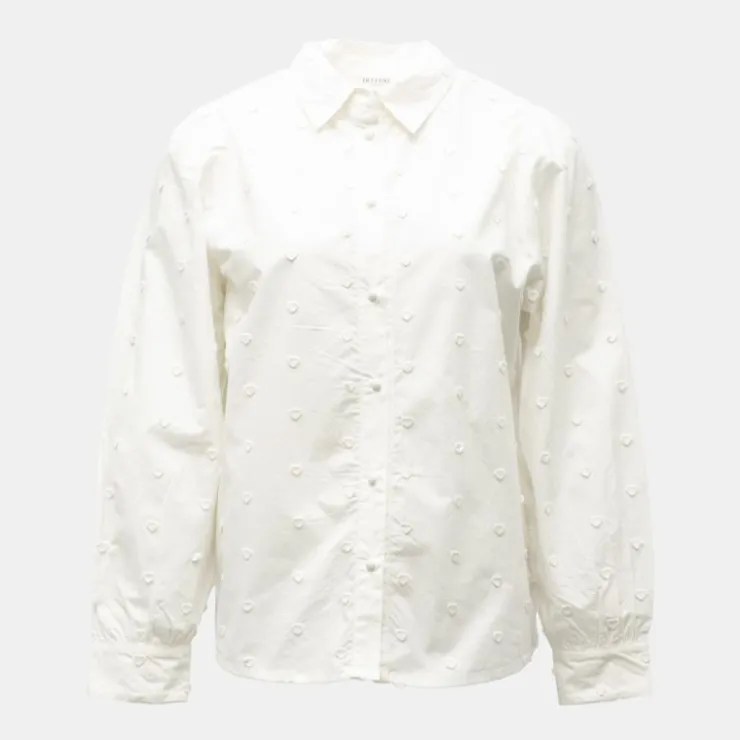 DEELUXE 74 Chemisier noir claryne à motif coeurs brodés Femme BLANC Clearance