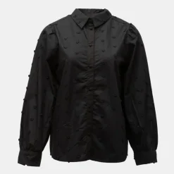 DEELUXE 74 Chemisier claryne à motif coeurs brodés Femme NOIR Clearance