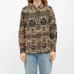DEELUXE 74 Chemisier e imprimé éthnique beige paula Femme NOIR