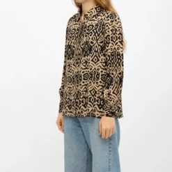 DEELUXE 74 Chemisier e imprimé éthnique beige paula Femme NOIR