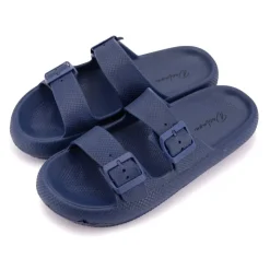 DEELUXE 74 Claquette couleur uni Homme BLEU FONCE Online