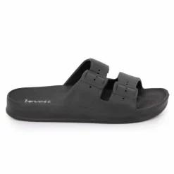 LOVETT Claquette uni caoutchouc Femme NOIR Discount