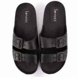 LOVETT Claquette uni caoutchouc Femme NOIR Discount