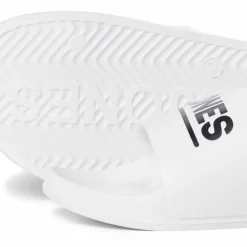 JACK & JONES Claquette/mules uni avec logo Homme BLANC Clearance