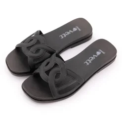 LOVETT Claquettes plates avec bride Femme NOIR Discount