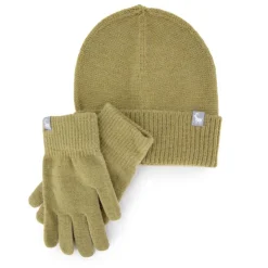 LA CASA DEL CACHEMIRE Coffret bonnet + gant assortis Femme VERT
